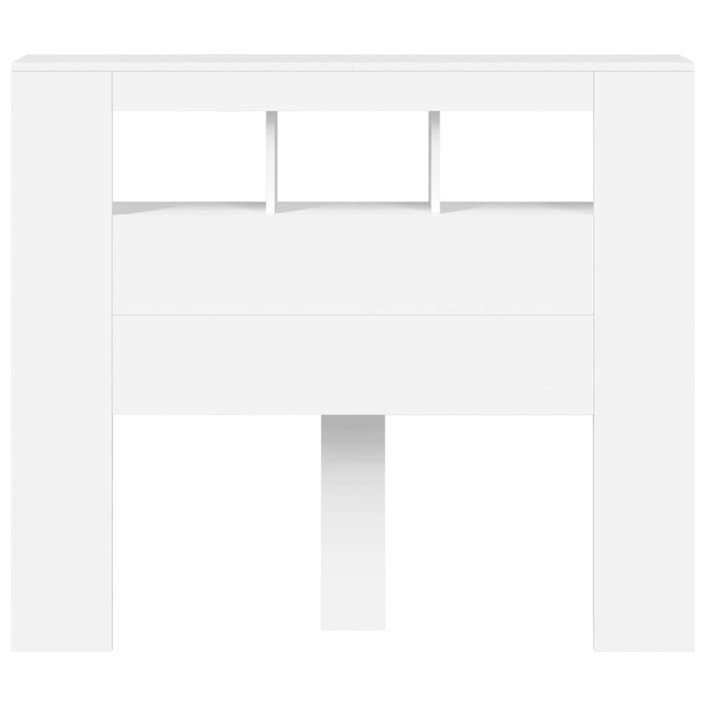vidaXL Wezgłowie łóżka z LED, białe, 120x18,5x103,5 cm