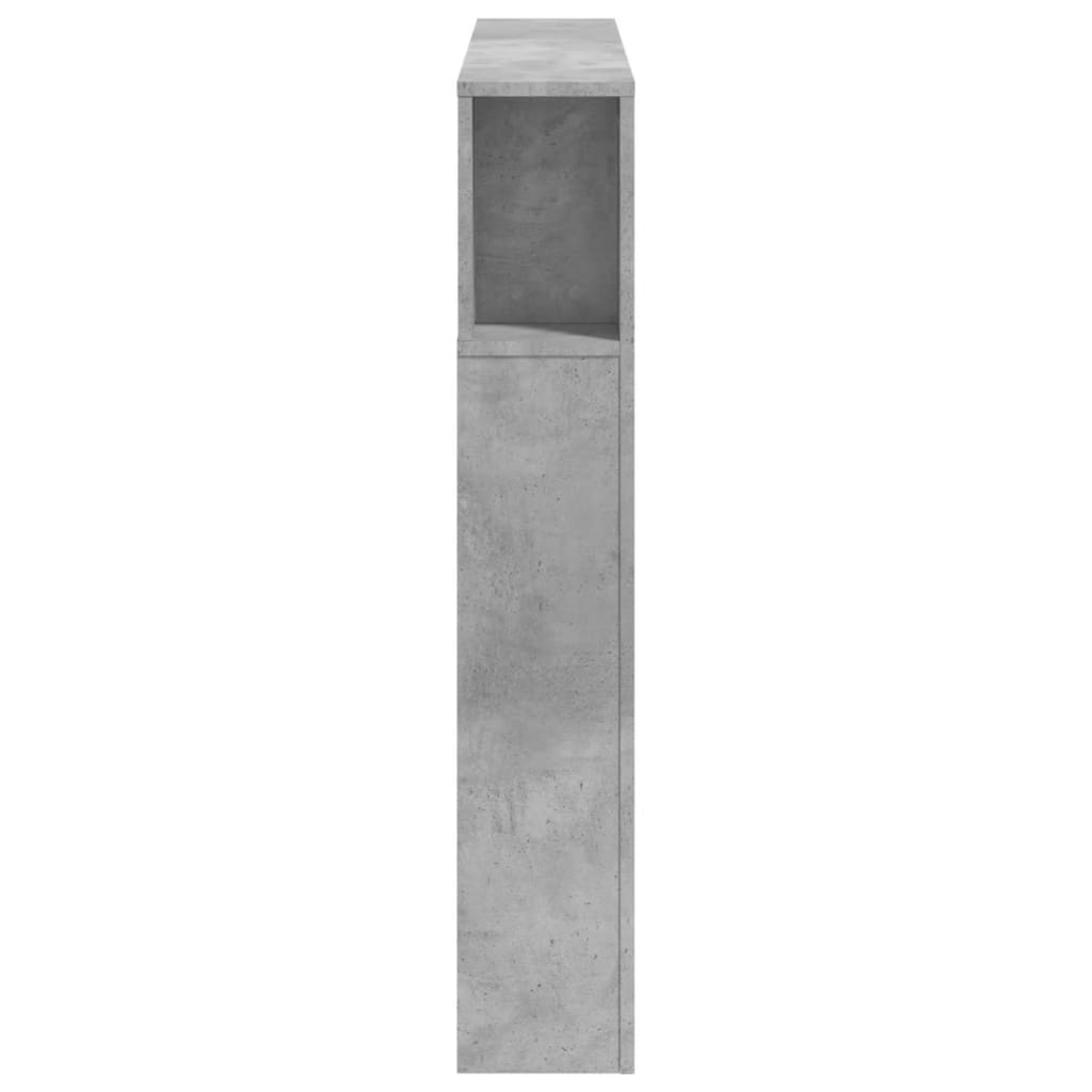 vidaXL Wezgłowie łóżka z LED, szarość betonu, 120x18,5x103,5 cm