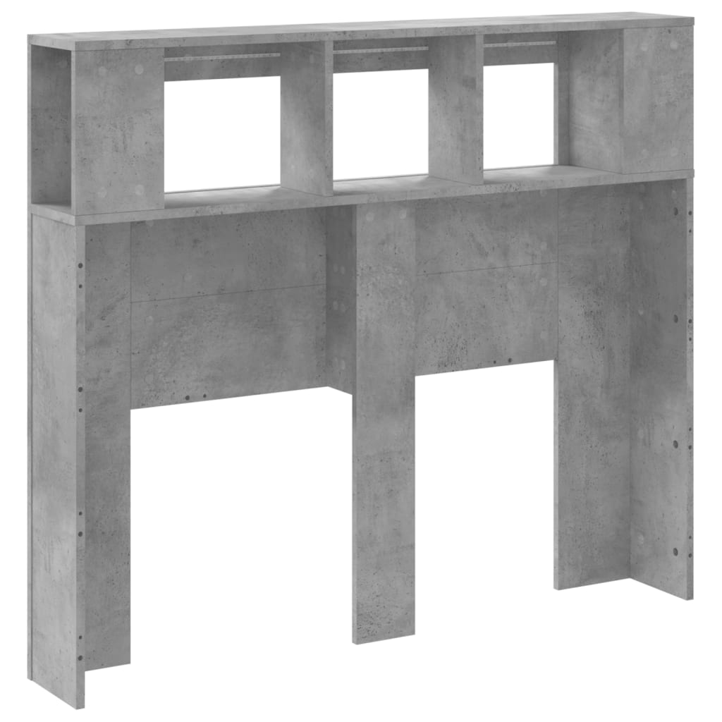 vidaXL Wezgłowie łóżka z LED, szarość betonu, 120x18,5x103,5 cm