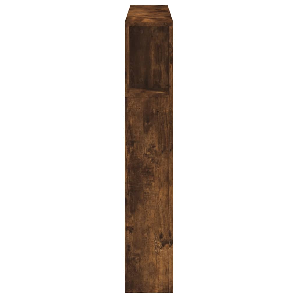 vidaXL Wezgłowie łóżka z LED, przydymiony dąb, 120x18,5x103,5 cm