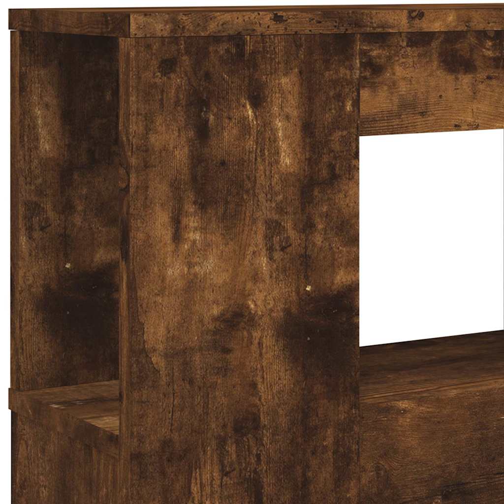 vidaXL Wezgłowie łóżka z LED, przydymiony dąb, 120x18,5x103,5 cm
