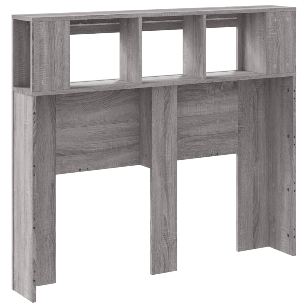 vidaXL Wezgłowie łóżka z LED, szary dąb sonoma, 120x18,5x103,5 cm