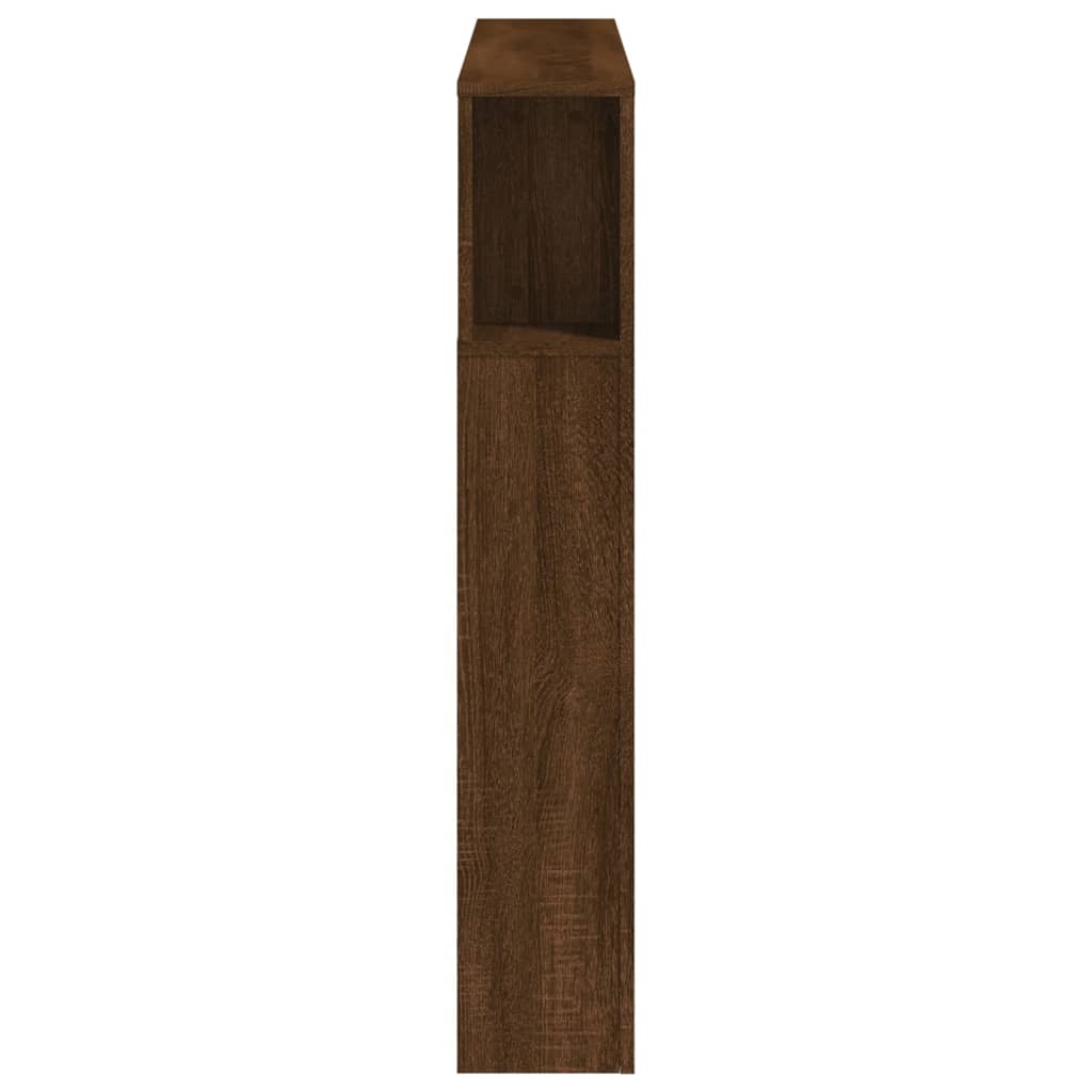 vidaXL Wezgłowie łóżka z LED, brązowy dąb, 120x18,5x103,5 cm