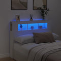 vidaXL Wezgłowie łóżka z LED, białe, 140x18,5x103,5 cm