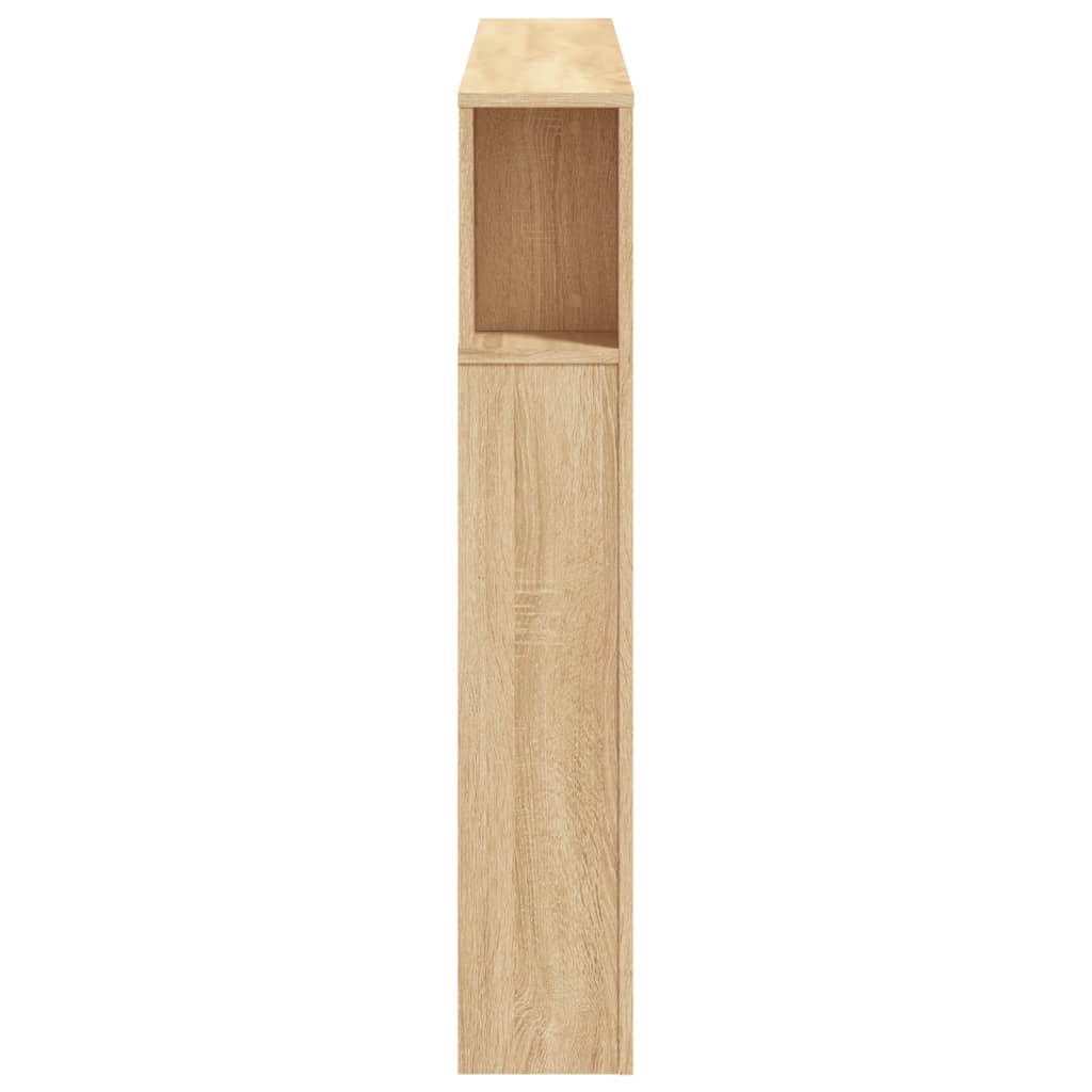 vidaXL Wezgłowie łóżka z LED, dąb sonoma, 140x18,5x103,5 cm