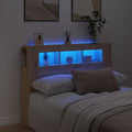 vidaXL Wezgłowie łóżka z LED, dąb sonoma, 140x18,5x103,5 cm