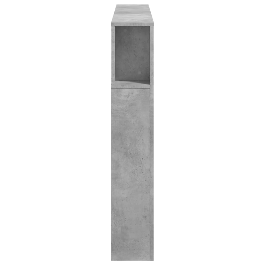 vidaXL Wezgłowie łóżka z LED, szarość betonu, 140x18,5x103,5 cm