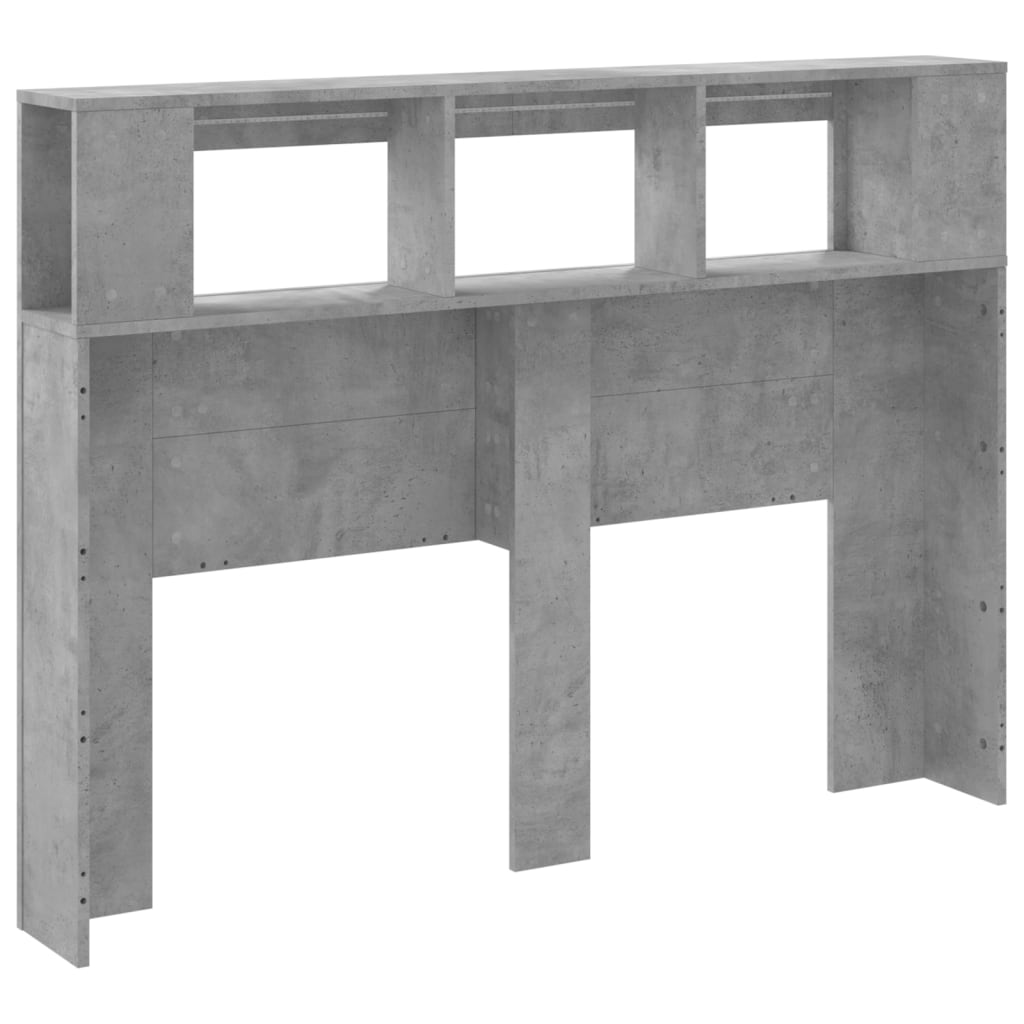 vidaXL Wezgłowie łóżka z LED, szarość betonu, 140x18,5x103,5 cm