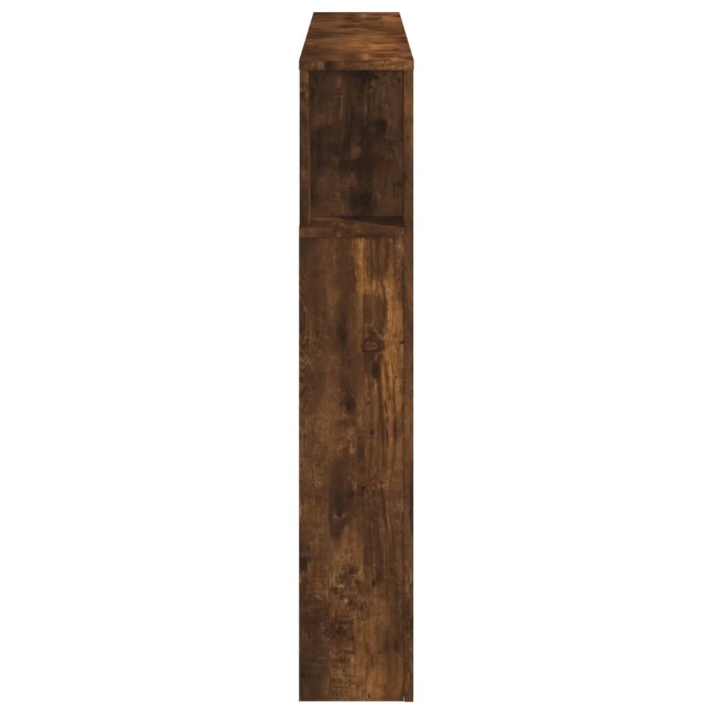 vidaXL Wezgłowie łóżka z LED, przydymiony dąb, 140x18,5x103,5 cm