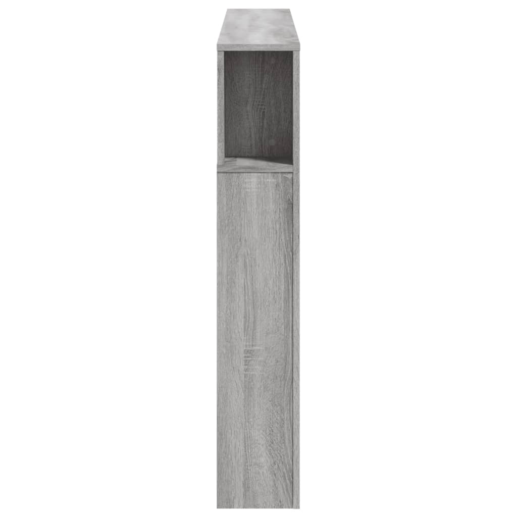 vidaXL Wezgłowie łóżka z LED, szary dąb sonoma, 140x18,5x103,5 cm