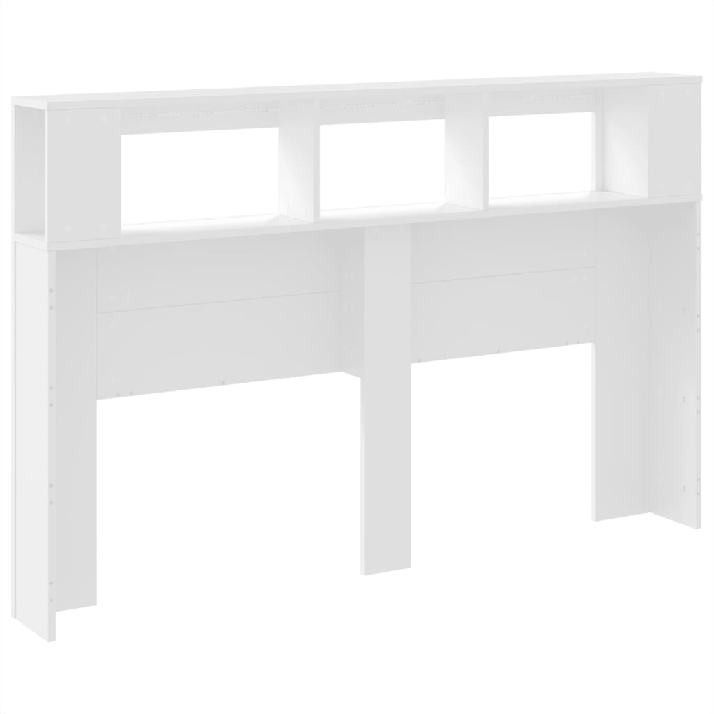 vidaXL Wezgłowie łóżka z LED, białe, 160x18,5x103,5 cm