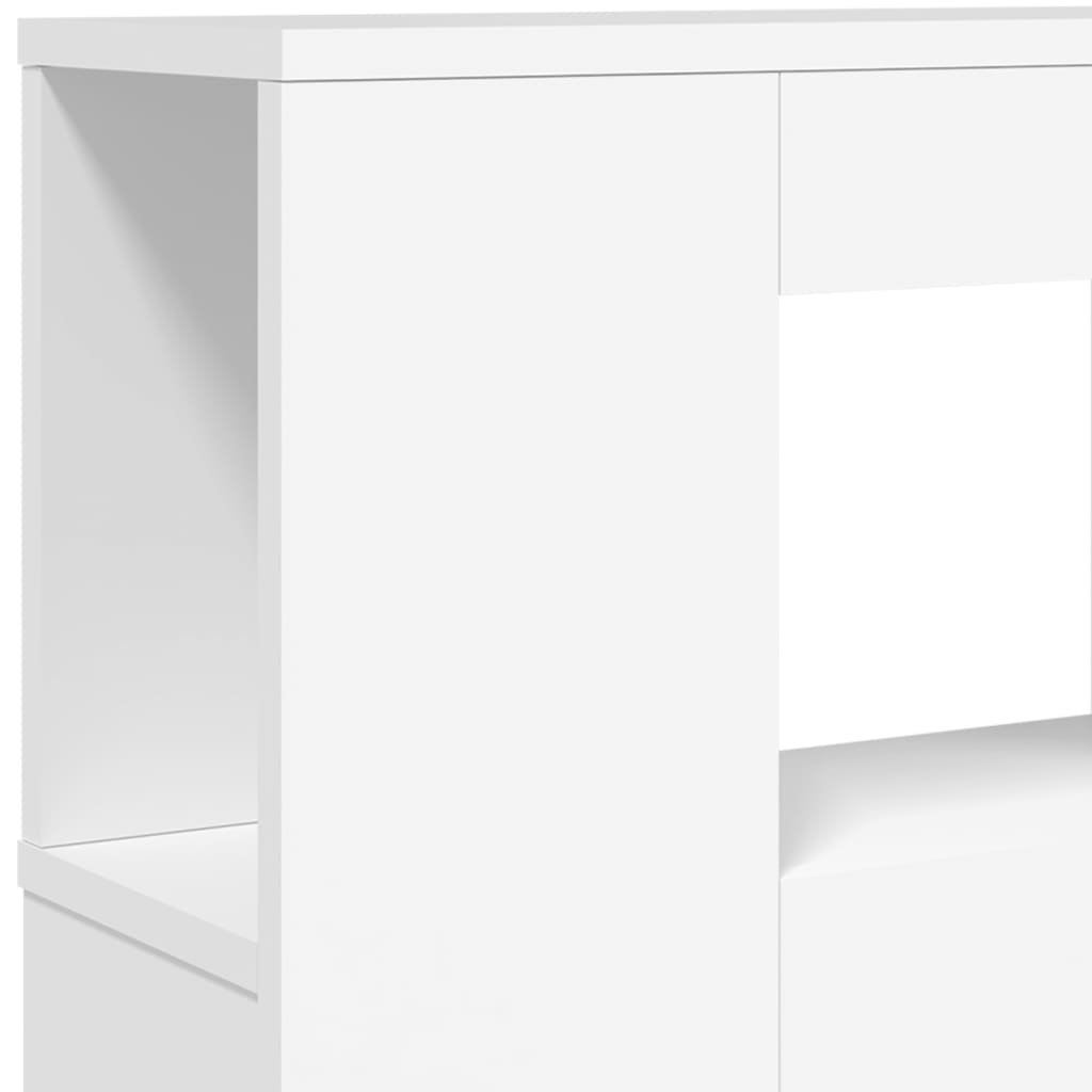 vidaXL Wezgłowie łóżka z LED, białe, 160x18,5x103,5 cm