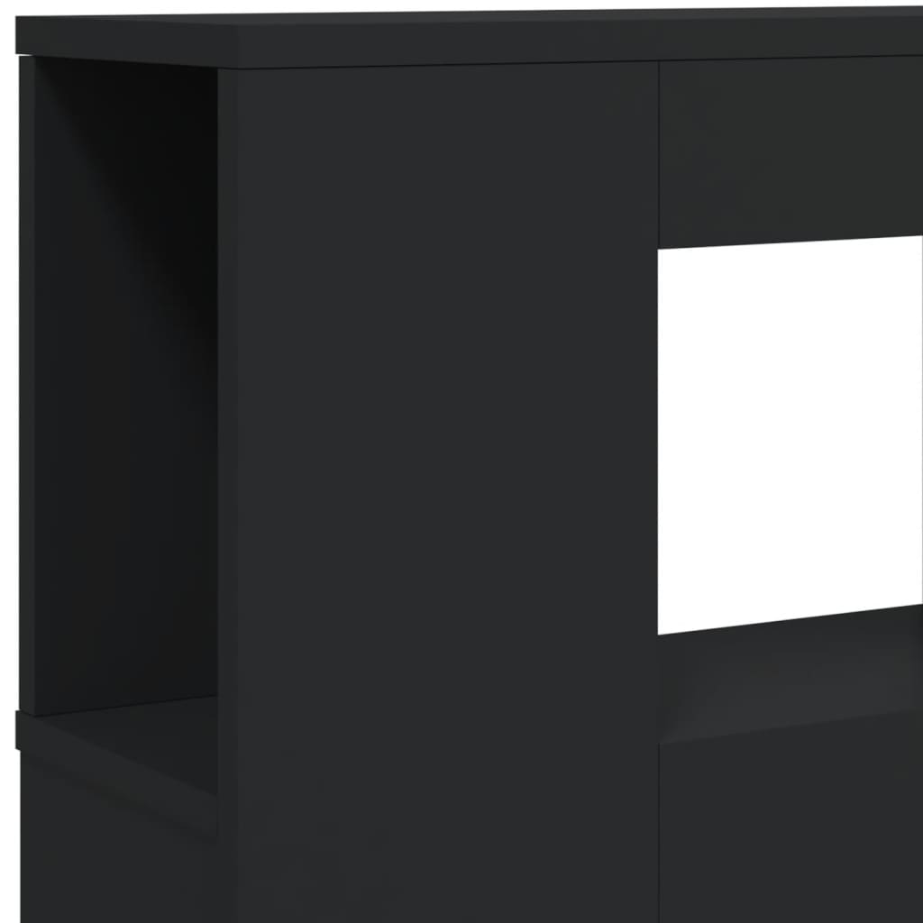 vidaXL Wezgłowie łóżka z LED, czarne, 160x18,5x103,5 cm