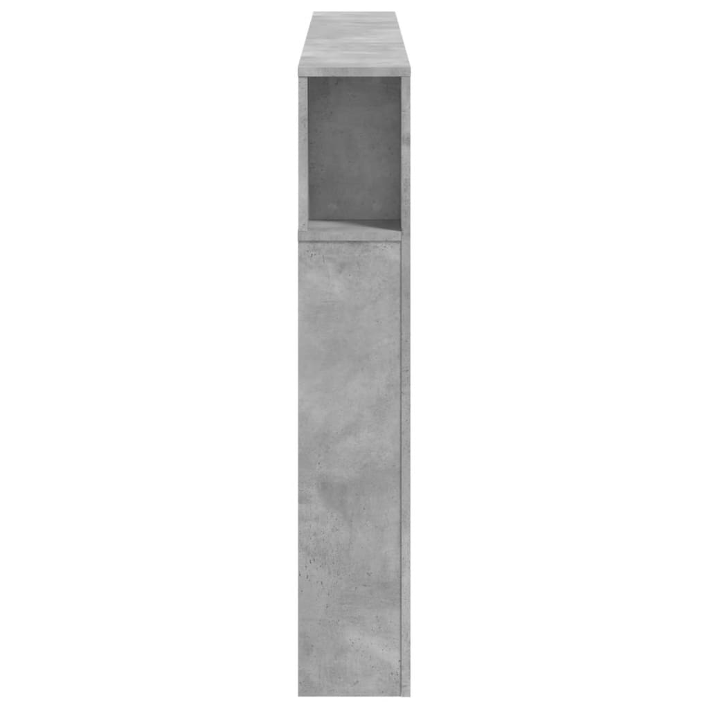 vidaXL Wezgłowie łóżka z LED, szarość betonu, 160x18,5x103,5 cm