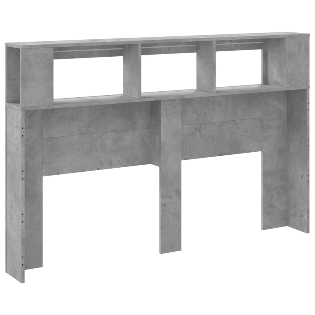 vidaXL Wezgłowie łóżka z LED, szarość betonu, 160x18,5x103,5 cm