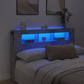 vidaXL Wezgłowie łóżka z LED, szarość betonu, 160x18,5x103,5 cm