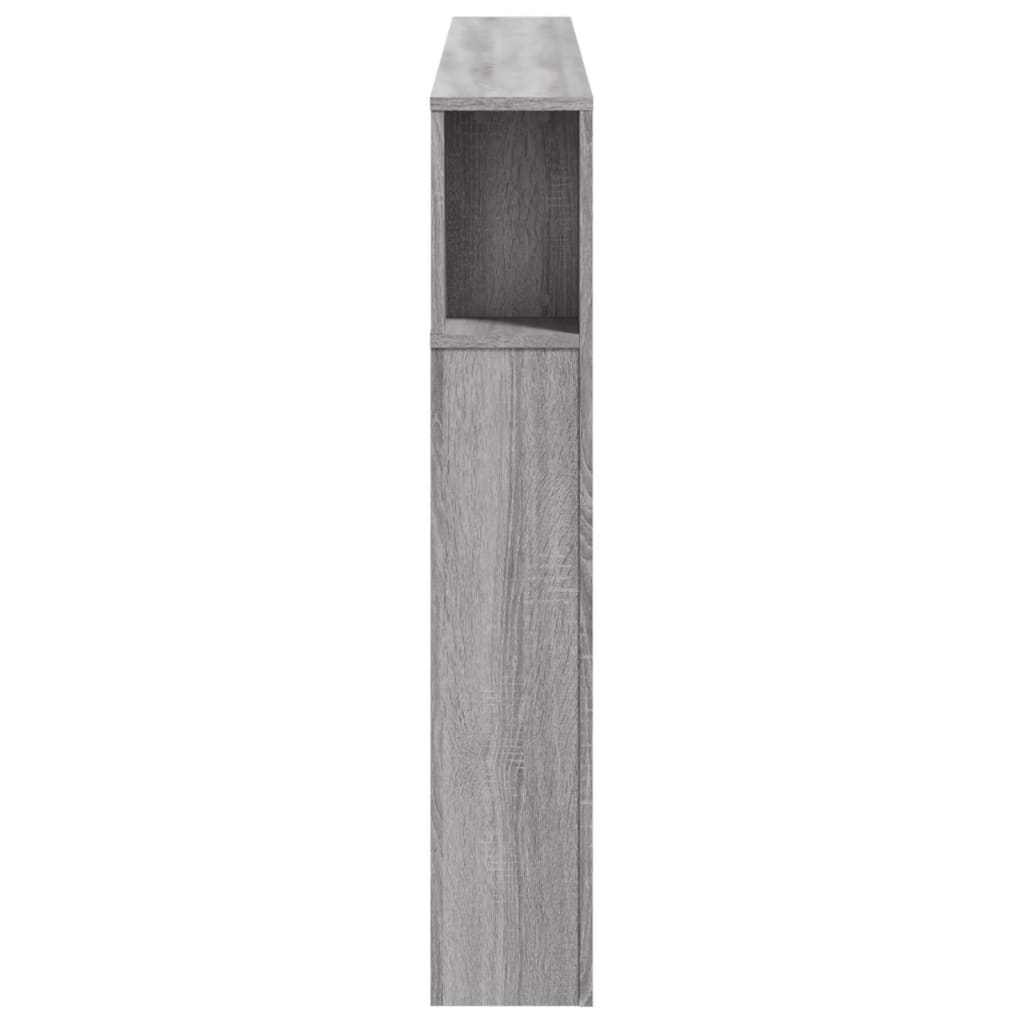 vidaXL Wezgłowie łóżka z LED, szary dąb sonoma, 160x18,5x103,5 cm