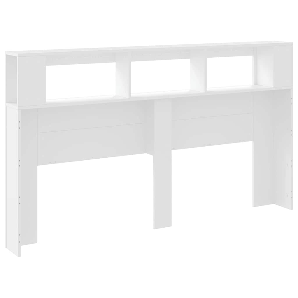 vidaXL Wezgłowie łóżka z LED, białe, 180x18,5x103,5 cm