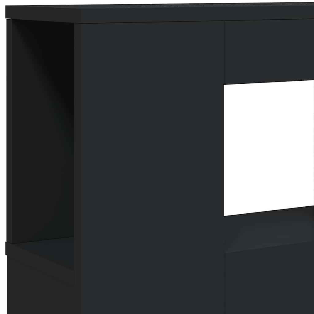 vidaXL Wezgłowie łóżka z LED, czarne, 180x18,5x103,5 cm