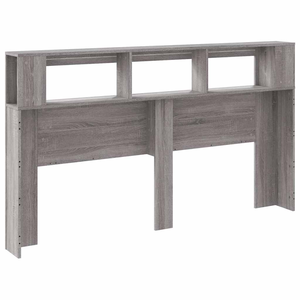 vidaXL Wezgłowie łóżka z LED, szary dąb sonoma, 180x18,5x103,5 cm