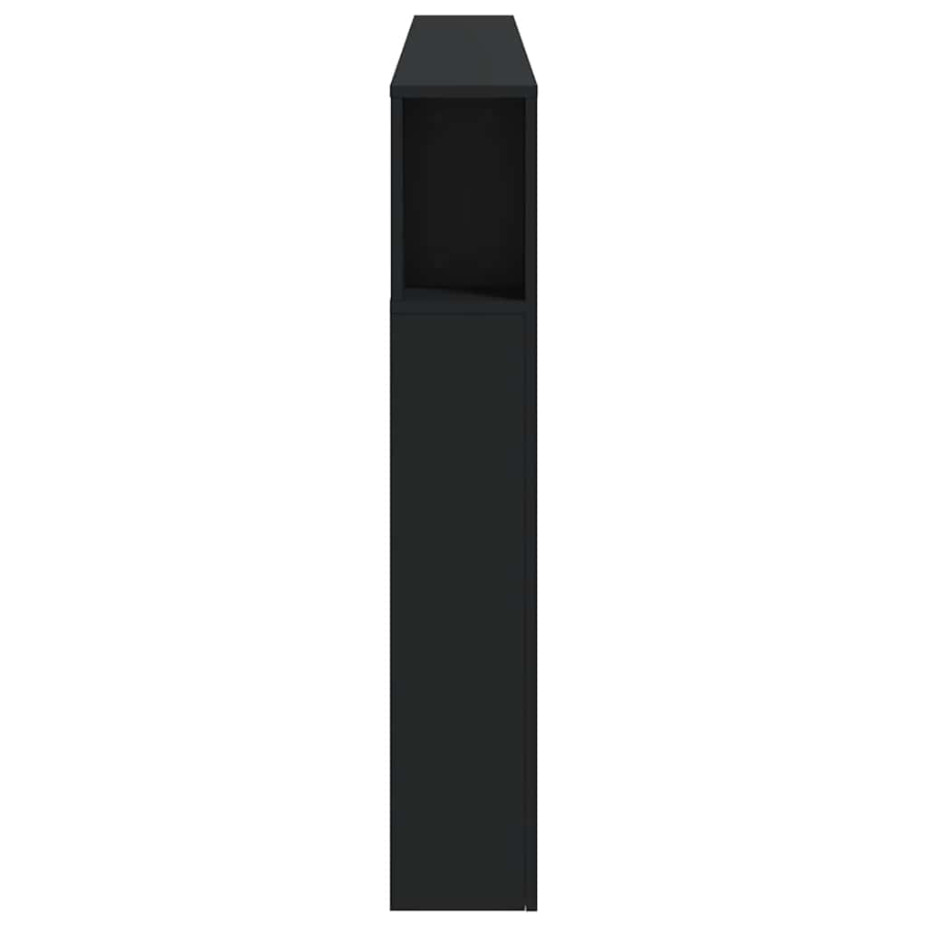 vidaXL Wezgłowie łóżka z LED, czarne, 200x18,5x103,5 cm