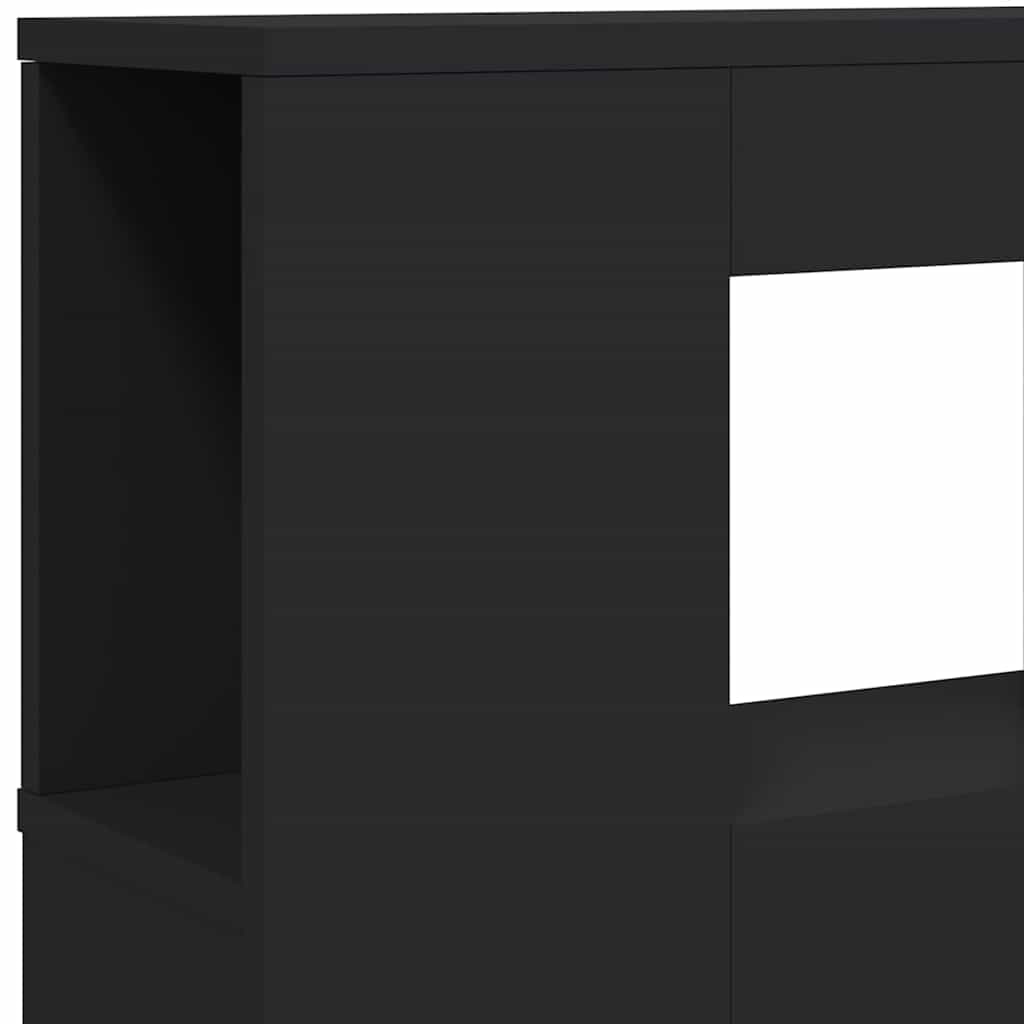vidaXL Wezgłowie łóżka z LED, czarne, 200x18,5x103,5 cm