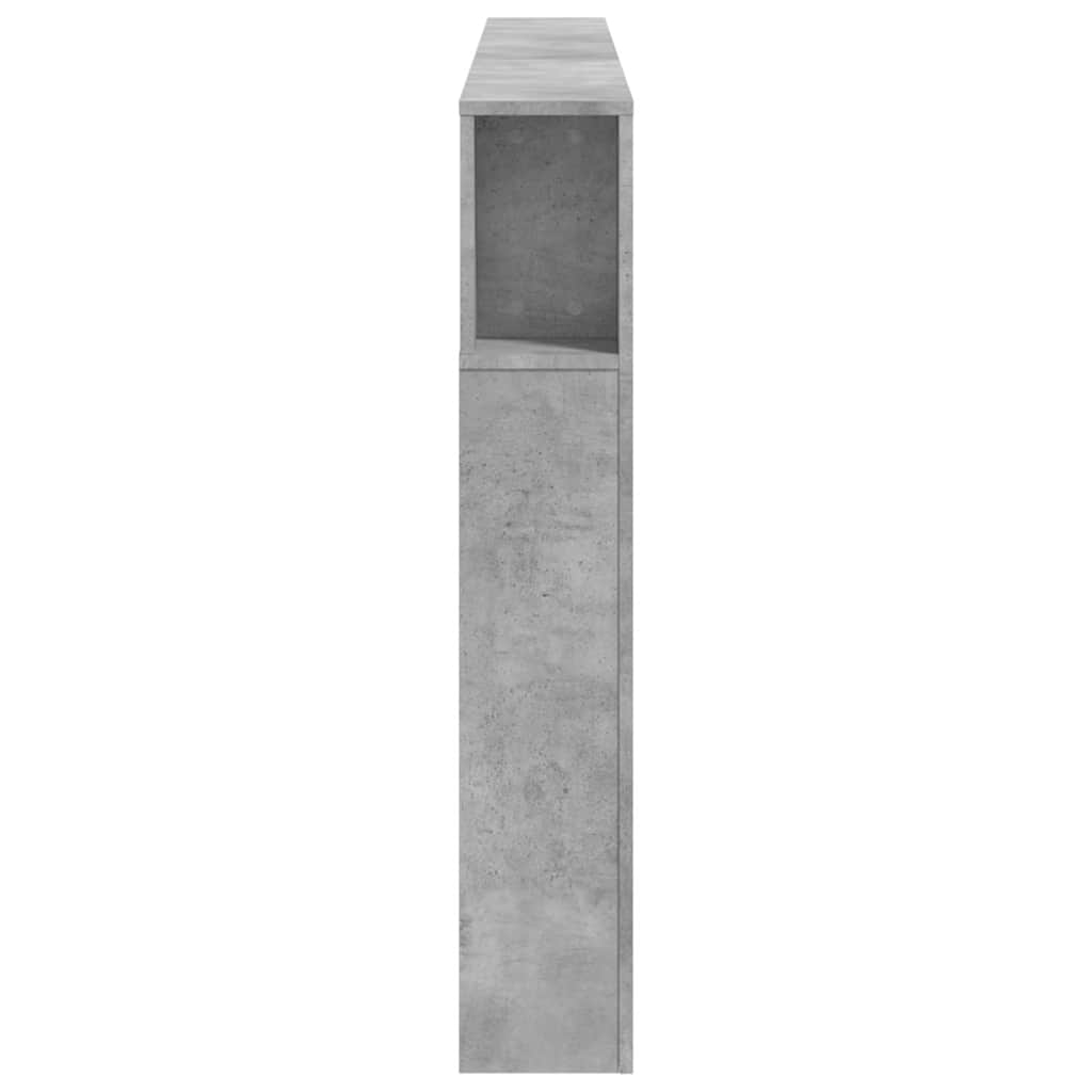 vidaXL Wezgłowie łóżka z LED, szarość betonu, 200x18,5x103,5 cm