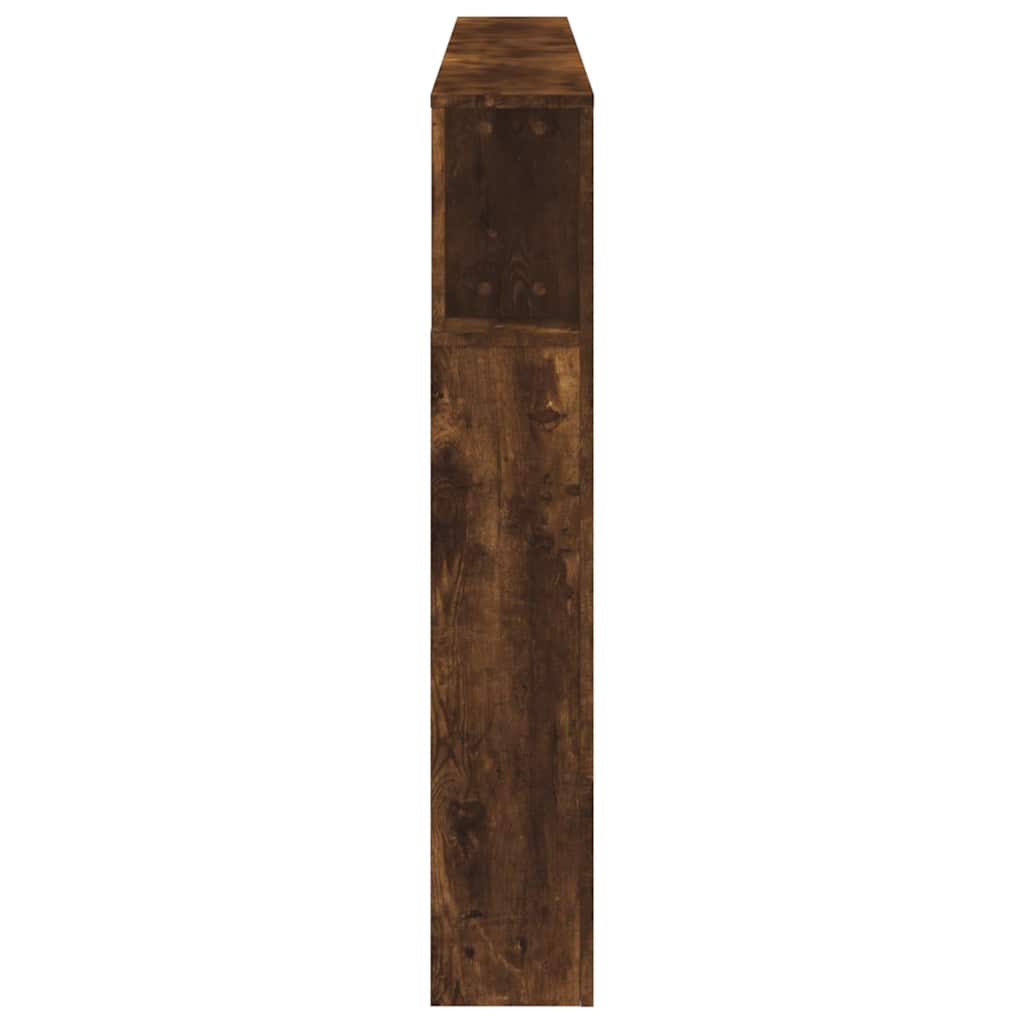 vidaXL Wezgłowie łóżka z LED, przydymiony dąb, 200x18,5x103,5 cm