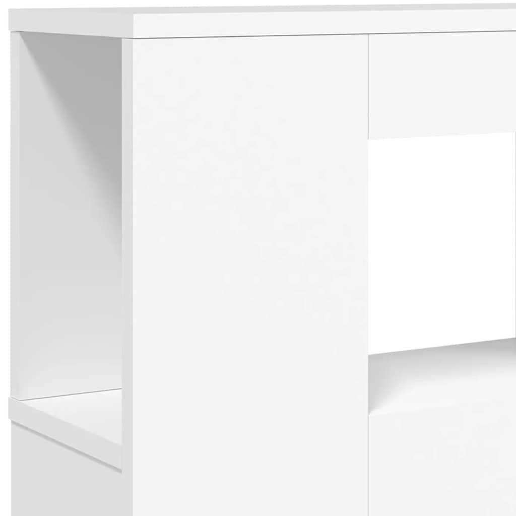vidaXL Wezgłowie łóżka z LED, białe, 220x18,5x103,5 cm