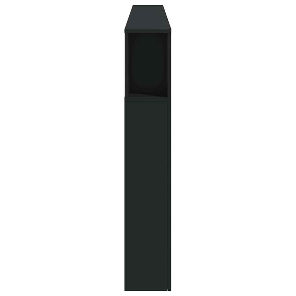vidaXL Wezgłowie łóżka z LED, czarne, 220x18,5x103,5 cm