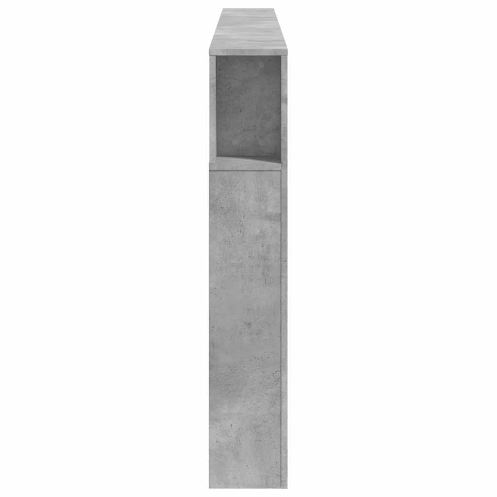 vidaXL Wezgłowie łóżka z LED, szarość betonu, 220x18,5x103,5 cm