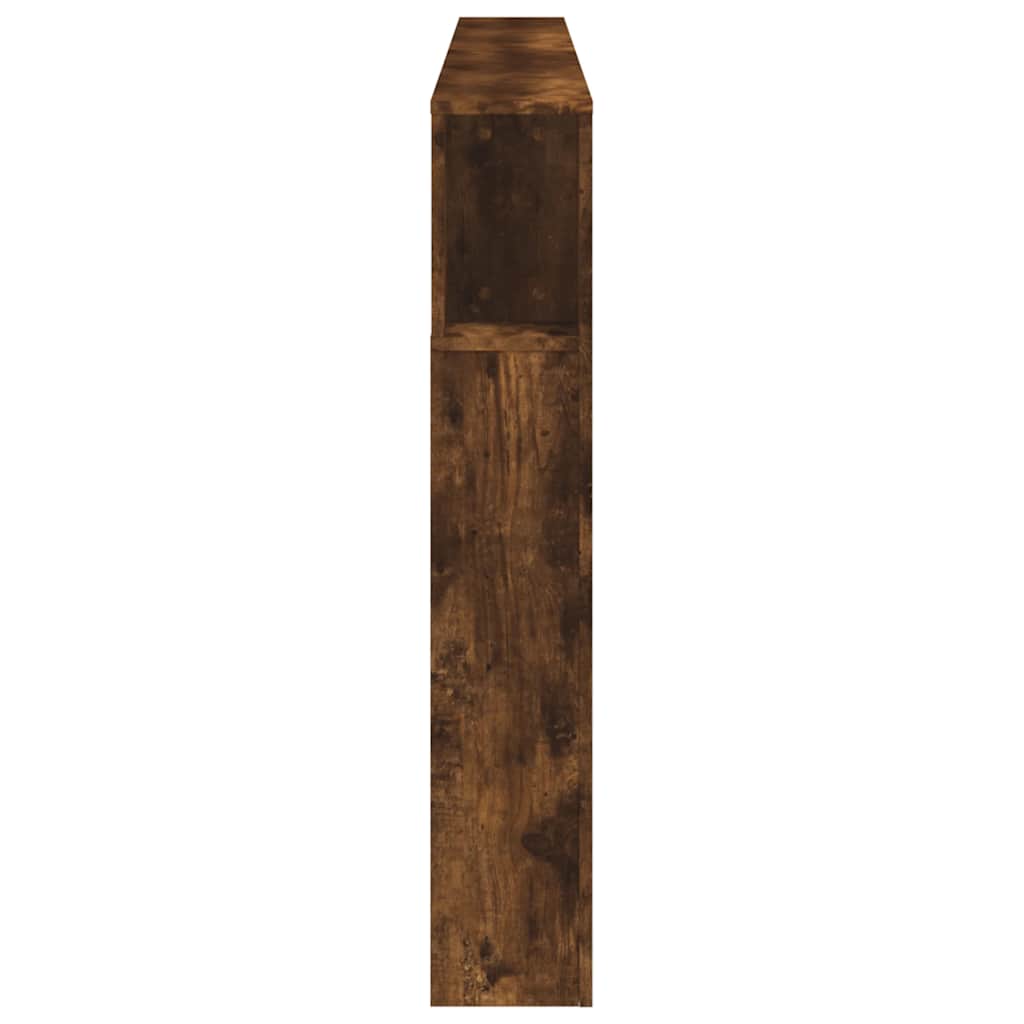 vidaXL Wezgłowie łóżka z LED, przydymiony dąb, 220x18,5x103,5 cm