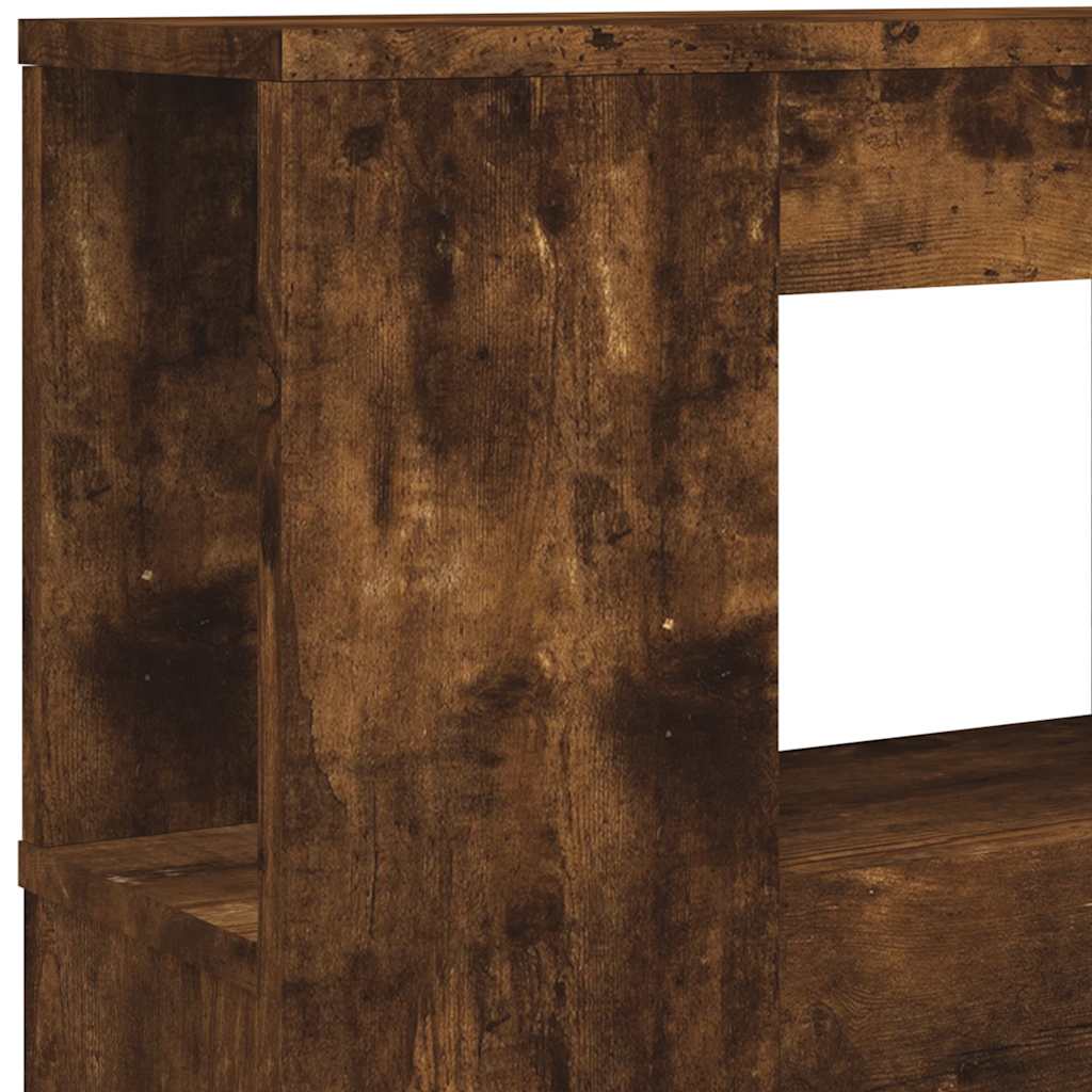 vidaXL Wezgłowie łóżka z LED, przydymiony dąb, 220x18,5x103,5 cm