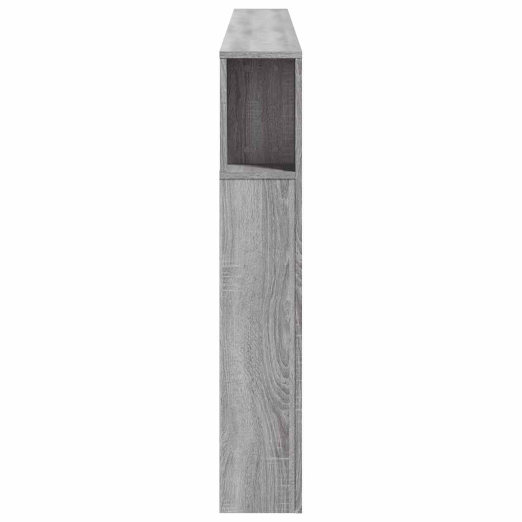 vidaXL Wezgłowie łóżka z LED, szary dąb sonoma, 220x18,5x103,5 cm