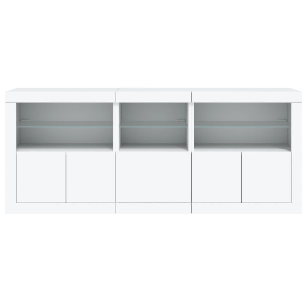 vidaXL Szafka z oświetleniem LED, biała, 162x37x67 cm