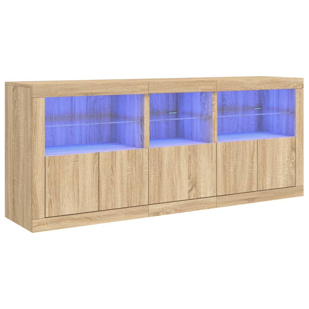 vidaXL Szafka z oświetleniem LED, dąb sonoma, 162x37x67 cm