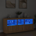 vidaXL Szafka z oświetleniem LED, dąb sonoma, 162x37x67 cm