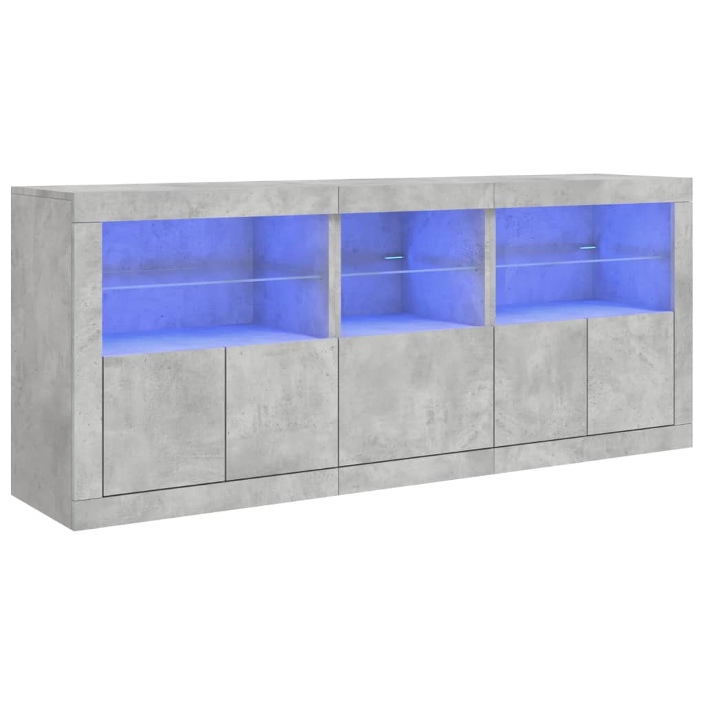 vidaXL Szafka z oświetleniem LED, szarość betonu, 162x37x67 cm