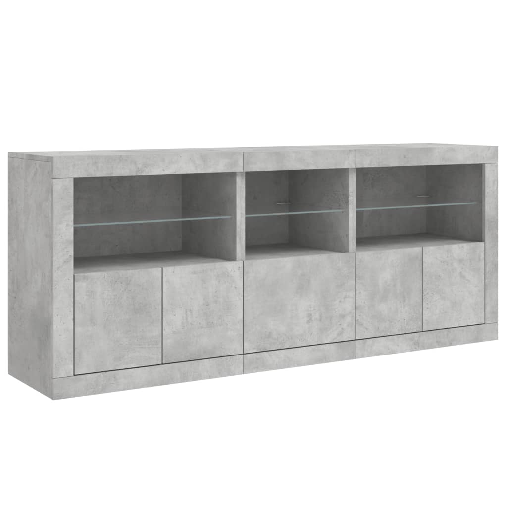 vidaXL Szafka z oświetleniem LED, szarość betonu, 162x37x67 cm