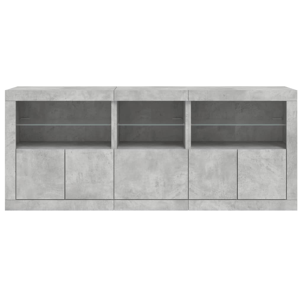 vidaXL Szafka z oświetleniem LED, szarość betonu, 162x37x67 cm