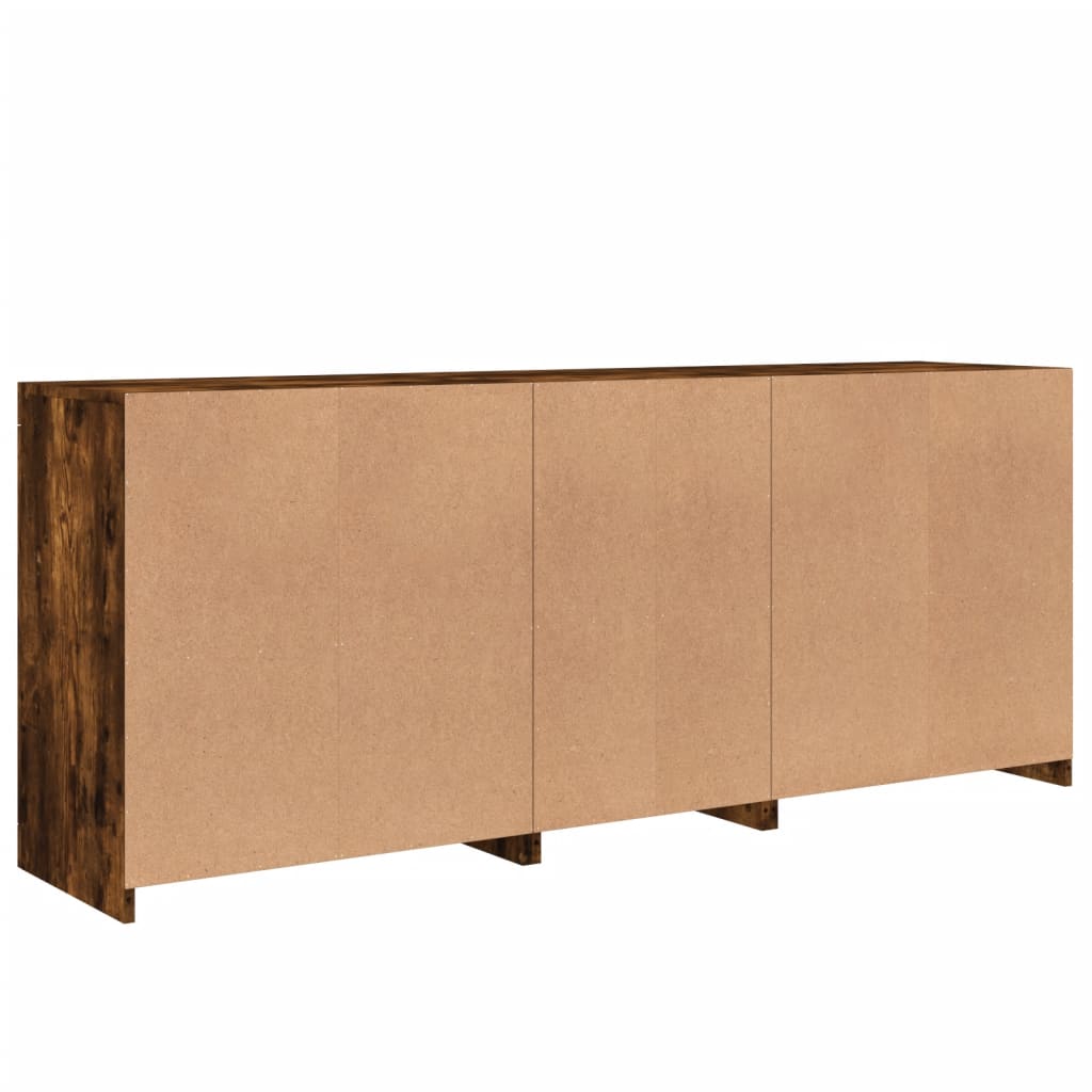 vidaXL Szafka z oświetleniem LED, przydymiony dąb, 162x37x67 cm