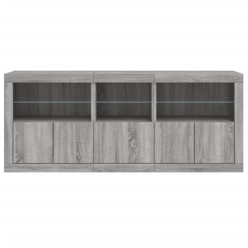 vidaXL Szafka z oświetleniem LED, szary dąb sonoma, 162x37x67 cm