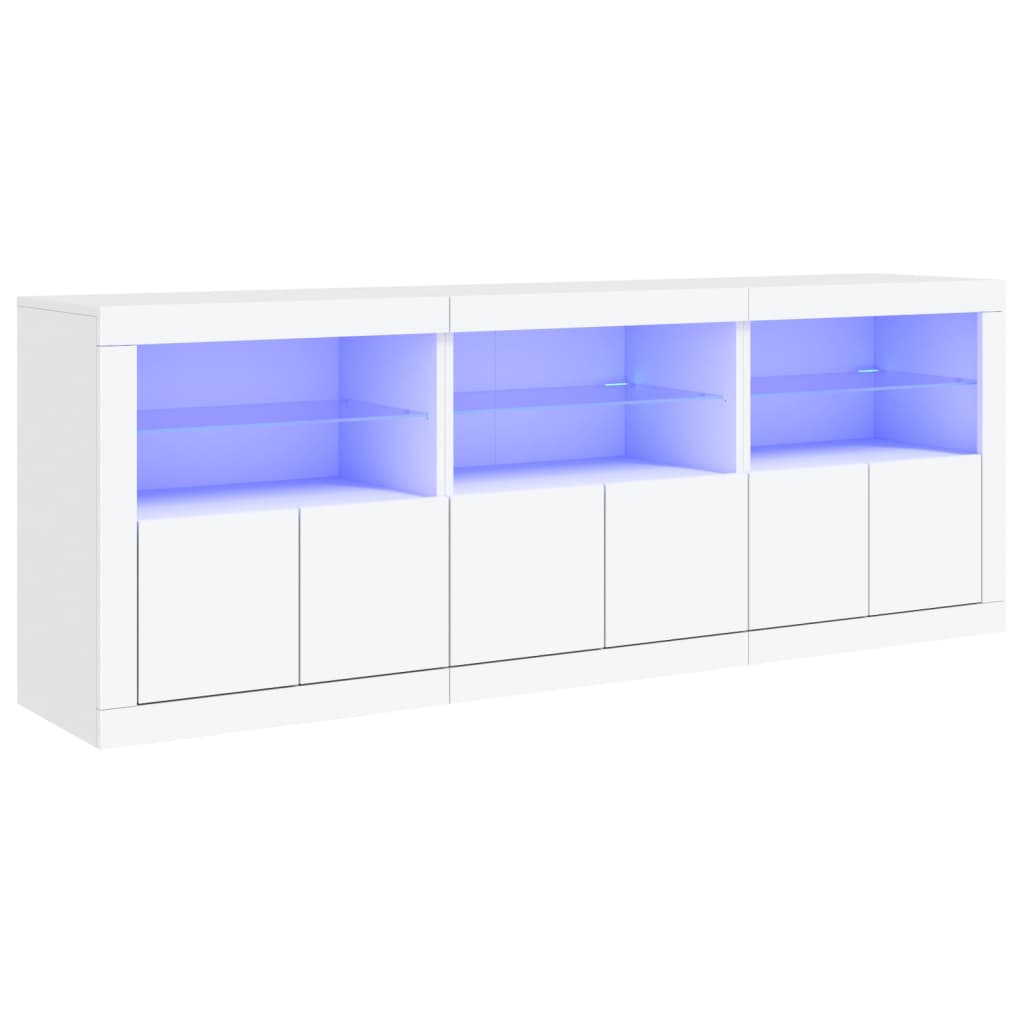 vidaXL Szafka z oświetleniem LED, biała, 181,5x37x67 cm