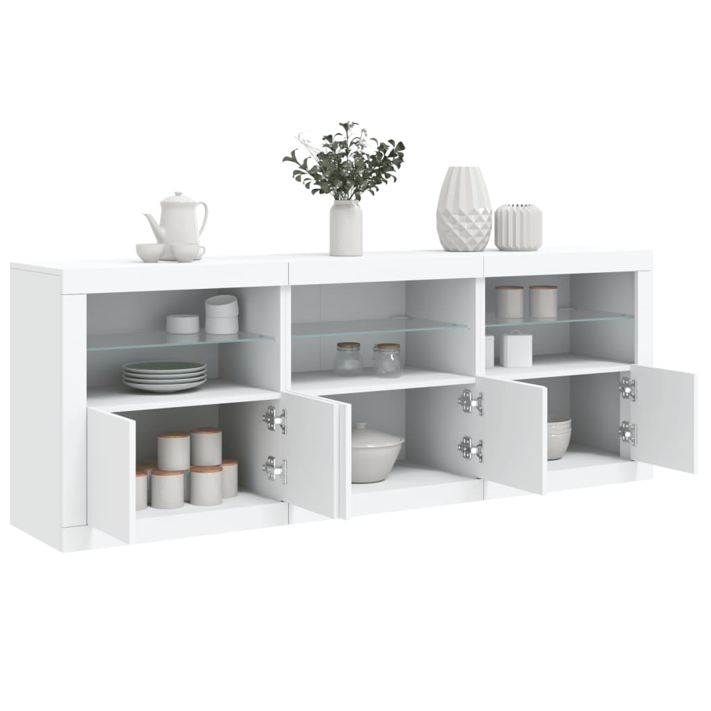 vidaXL Szafka z oświetleniem LED, biała, 181,5x37x67 cm