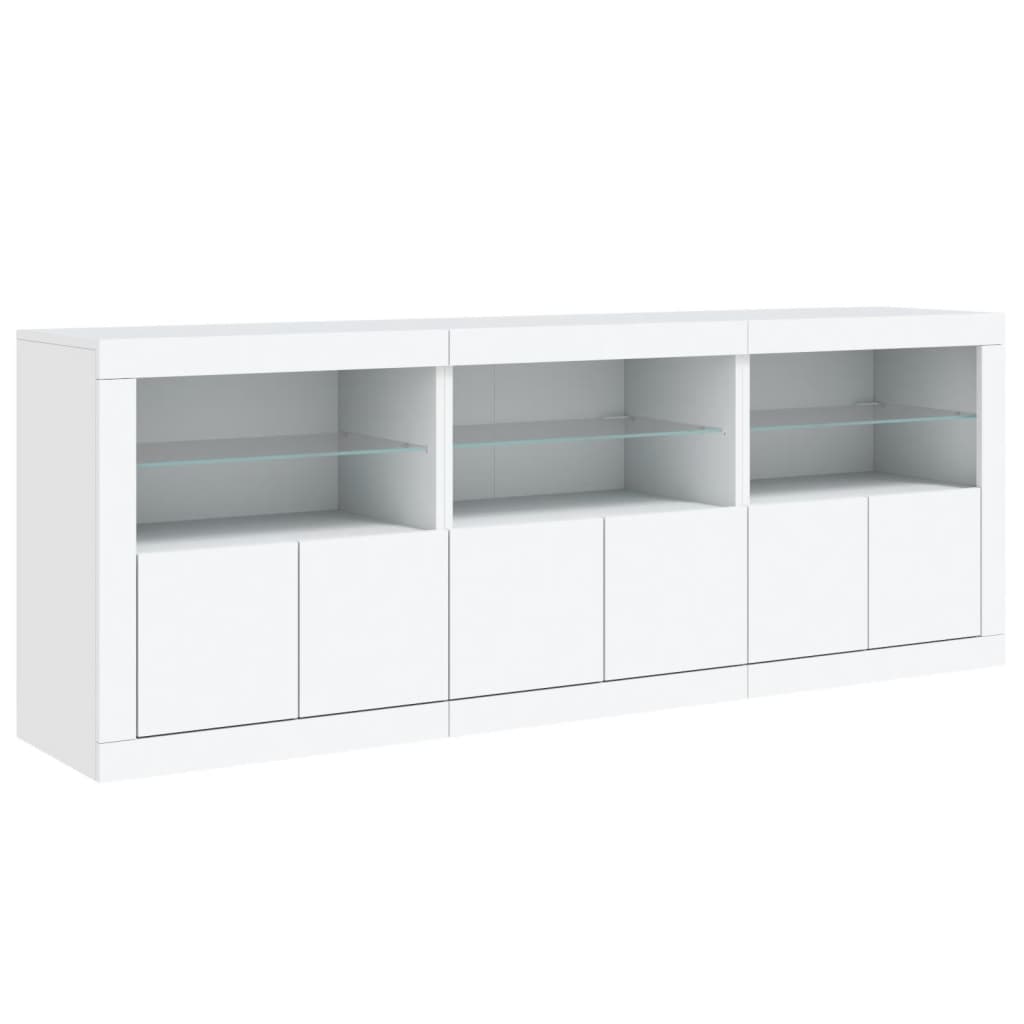 vidaXL Szafka z oświetleniem LED, biała, 181,5x37x67 cm