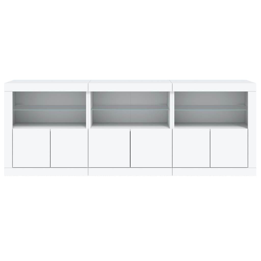 vidaXL Szafka z oświetleniem LED, biała, 181,5x37x67 cm