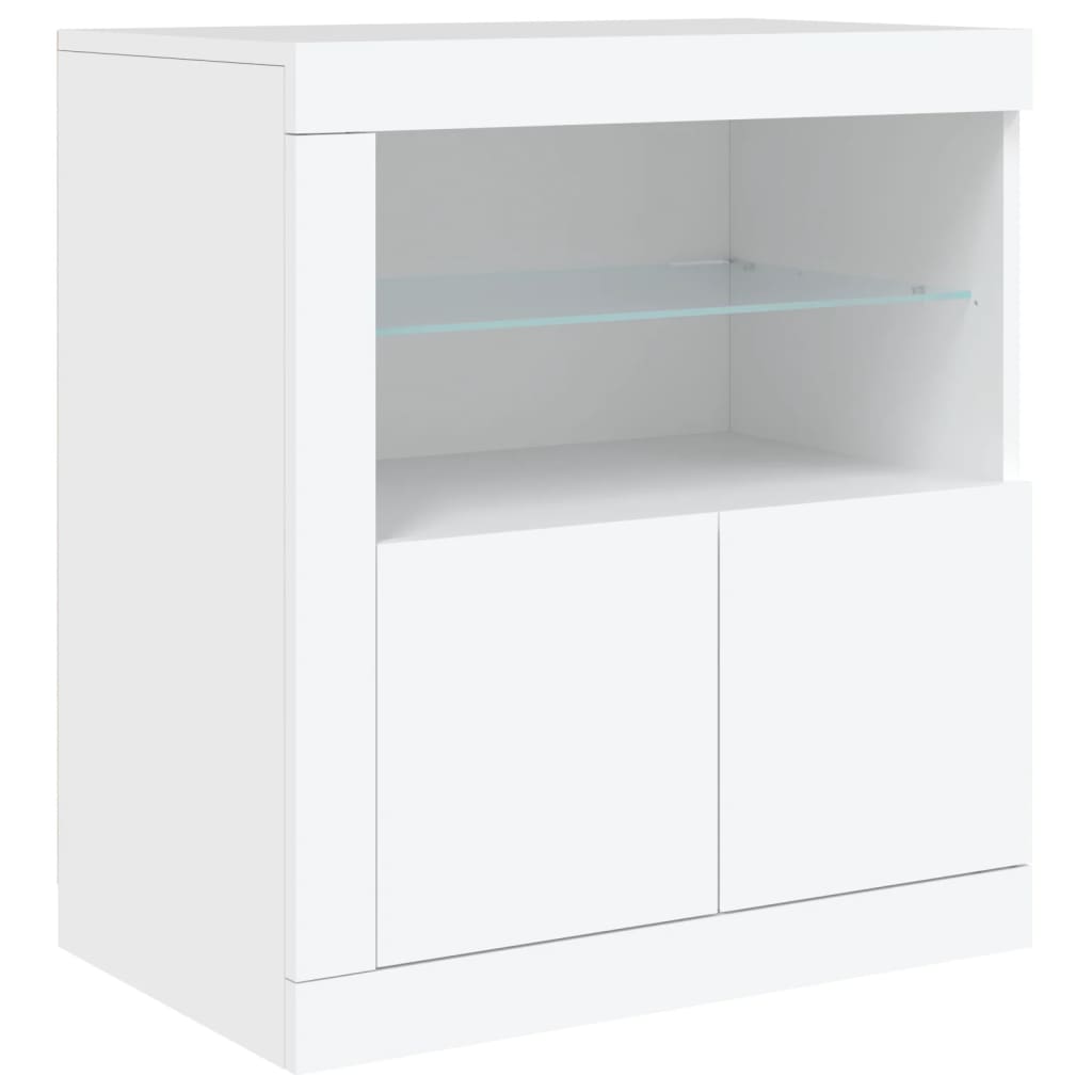 vidaXL Szafka z oświetleniem LED, biała, 181,5x37x67 cm