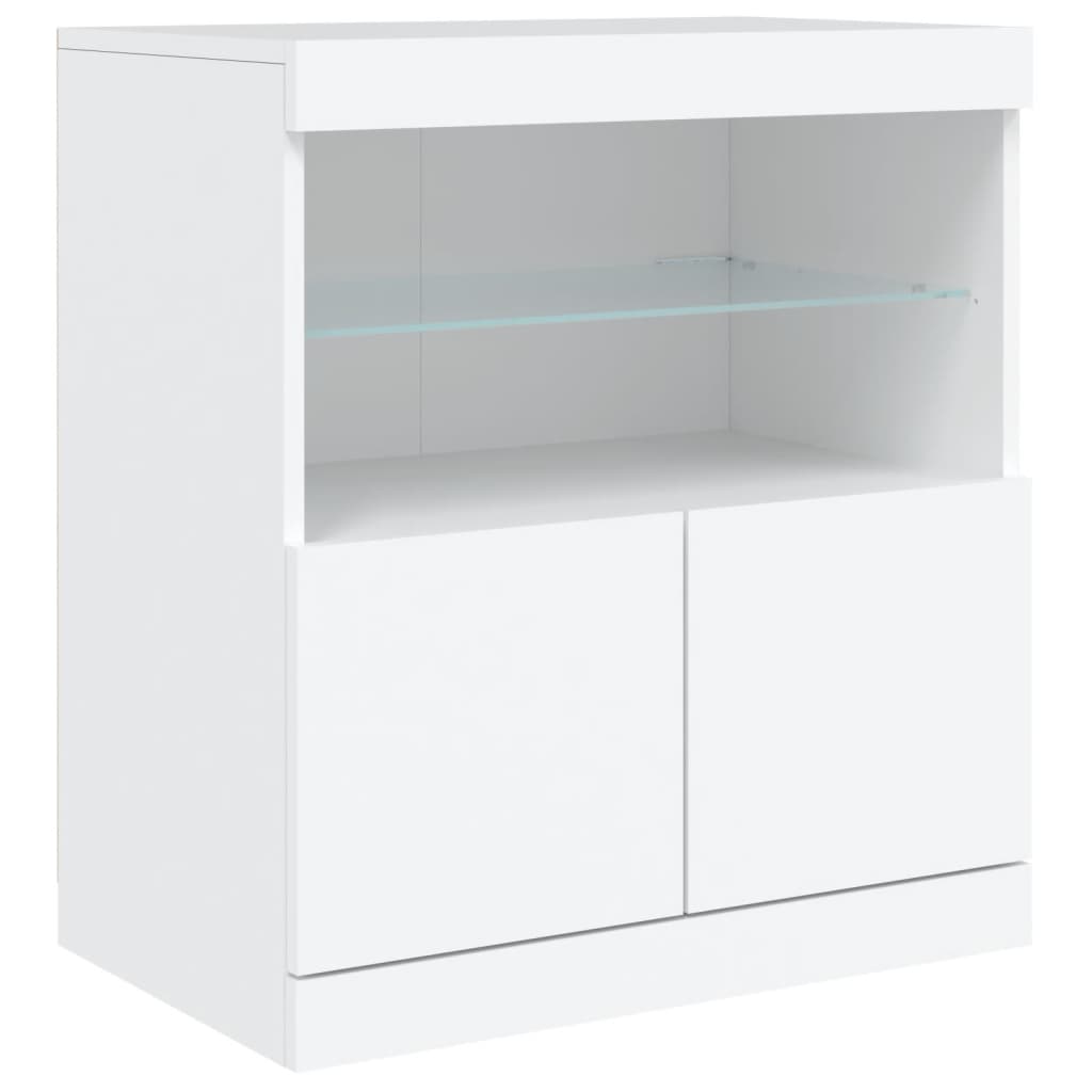 vidaXL Szafka z oświetleniem LED, biała, 181,5x37x67 cm