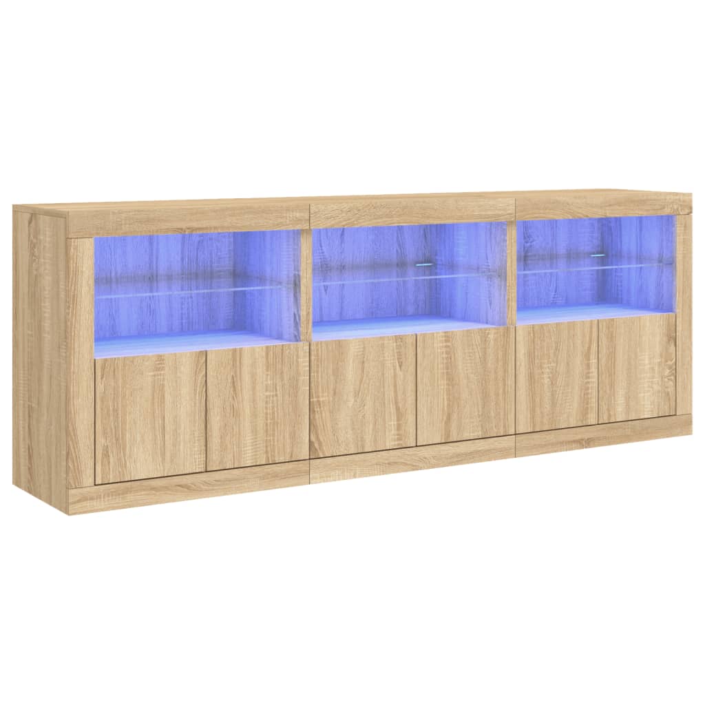 vidaXL Szafka z oświetleniem LED, dąb sonoma, 181,5x37x67 cm