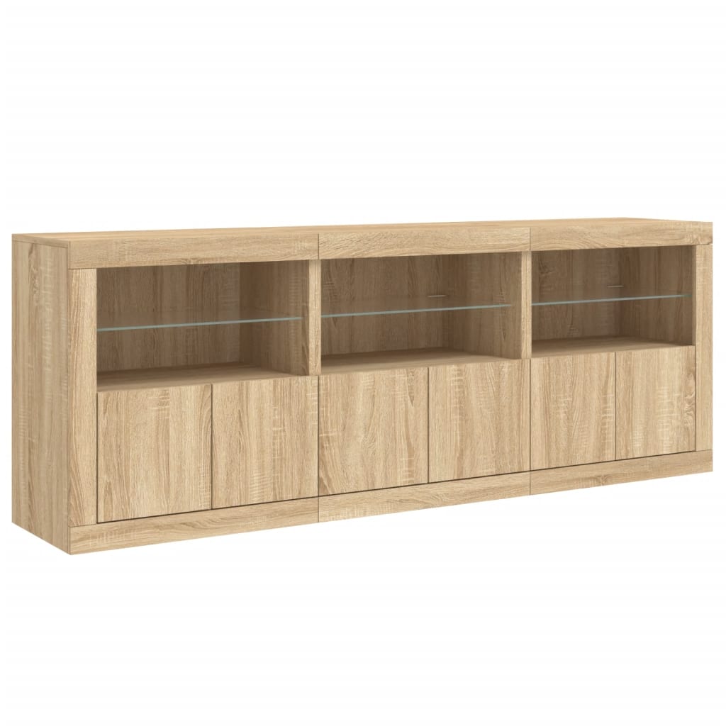 vidaXL Szafka z oświetleniem LED, dąb sonoma, 181,5x37x67 cm